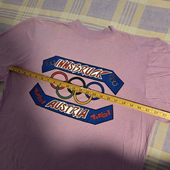 Vintage 70s 1976 Olympics Innsbruck Austria Crest Shirt Size Large Tirol 80s - Picture 5 of 5
